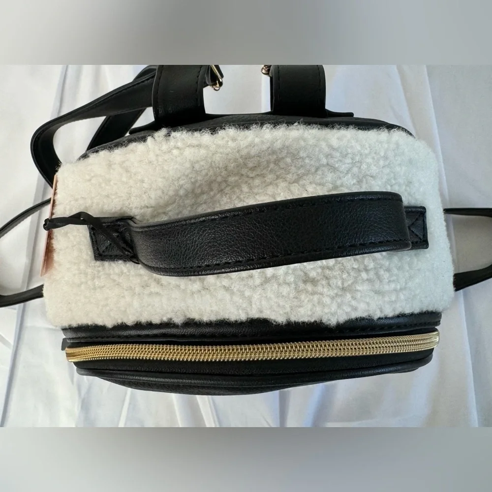 NEW Juicy Couture Black & White Shearling Flashback Backpack
